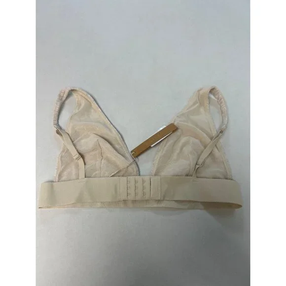 SKIMS Cotton Rib Plunge Bralette Oatmeal Heather Size Large NWT - Picture 7 of 8